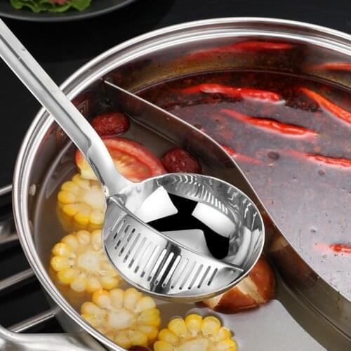 Stainless Steel Cookware Serving Spoon Colander Set Soup Spoon Double-Use Removable Cooking Utensil Colander for Kitchen