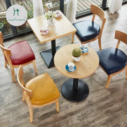 Louis Fashion Cafe Furniture Sets Tea Shop Dessert Snack Bar Table and Chair Combination