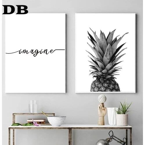 Pink Golden Pineapple Nordic Poster Ananas Quotes Canvas Wall Art Print Home Painting Decorative Pictures For Living Room Decor