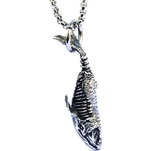 Charming silver Fashion Personalized shark bone fish luck art pendant
