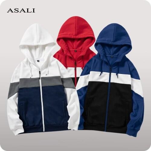 Autumn Mens Sweatshirt Patchwork Hip Hop Hoodies Men Streetwear 2021 Casual Fleece Zipper Hoodies Men Hoody Sweatshirt Coat