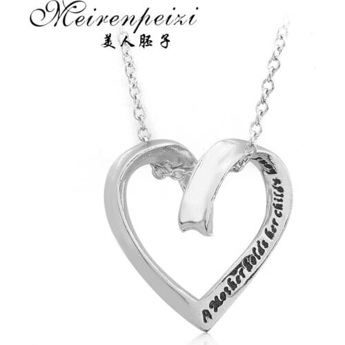 Mother Child Necklace hand stampe ''Mother Holds Her Childs Hands'' Jewelry Mothers Day Gift Mom Mommy Pendant Birthday