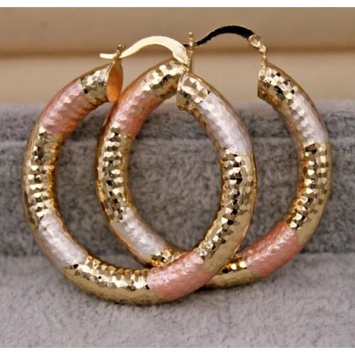 Punk Trendy Eardrop Round Gold Earring Hoop Earrings For Women Girls Fashion Jewelry Accessories Wedding Party Daily Gift