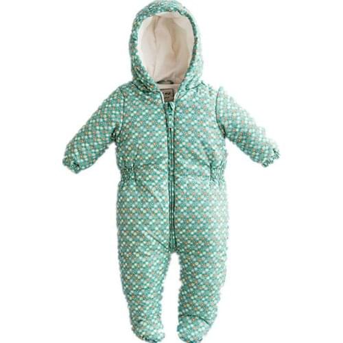 Thick Warm Infant Baby Jumpsuit Hooded Inside Fleece Boy Girl Winter Autumn Overalls Children Outerwear Kids Snowsuit