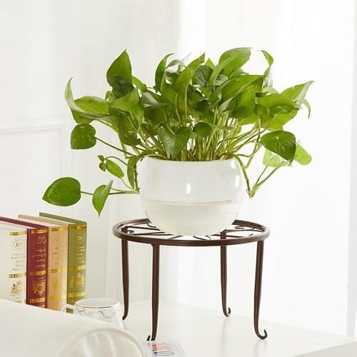 Wrought Iron Plant Stand Rack Floor Display Shelf Potted Stander Round Flower Pot Base Holder For Home Garden Indoor Decor
