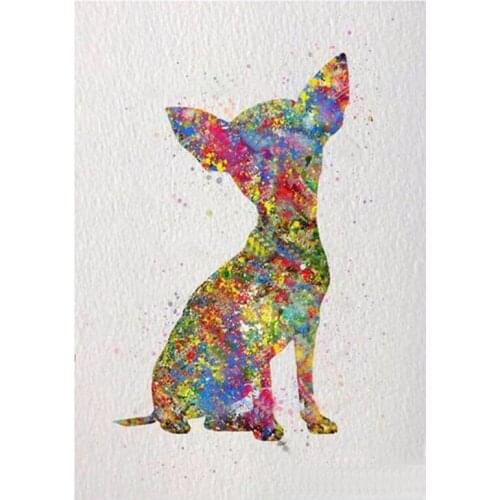 Full square Diamond embroidery watercolor Chihuahua Dog 5D DIY diamond Painting Cross Stitch Rhinestone Home Decoration C745