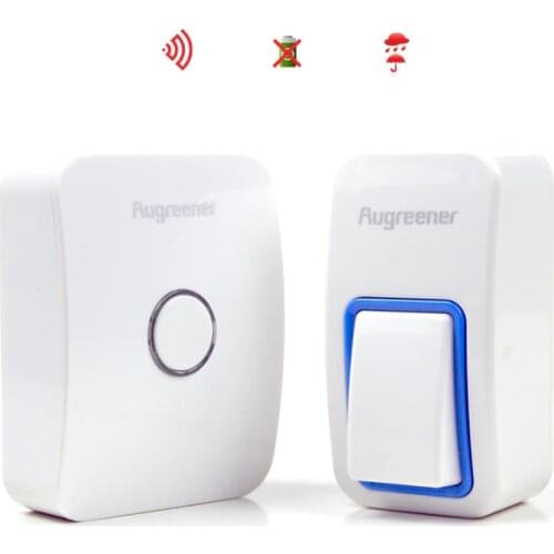 25 Ringtones Wireless Cordless Remote Control Doorbell Door Bell Chime,No need battery,Waterproof, White/ AC 220V