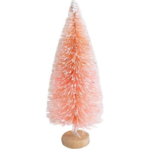 Pink Christmas Desktop Small Flocking Tree Christmas Girl Heart Desktop Decoration Ornaments