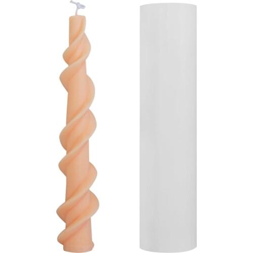 Silicone Candle Mold Spiral Irregular DIY Scented Candle Making Mould Screw Rod Shaped Candle Mold For Home Restaurant Decor