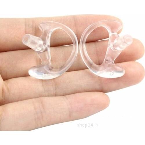 6pcs Silicone Earloop Earmolds Ear Mold for Acoustic Air Tube Earphones,Two Way Radio Headset,Walkie Talkie Headphone Clear