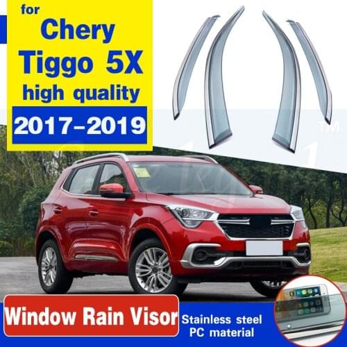 Car Side Window Deflectors For Chery Tiggo 5X 2017 2018 2019 Window Visor Vent Shades Sun Rain Deflector Guards Car styling