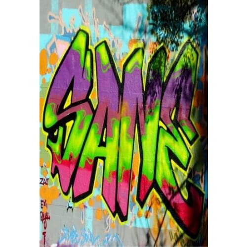 TR Photography Backdrop Neutral Street Graffiti Wall Photography Background for Kids Special Birthday Theme Party Backdrops