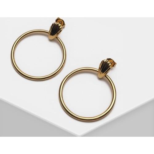 Amorita boutique Vintage exaggerated circle simple design drop earrings