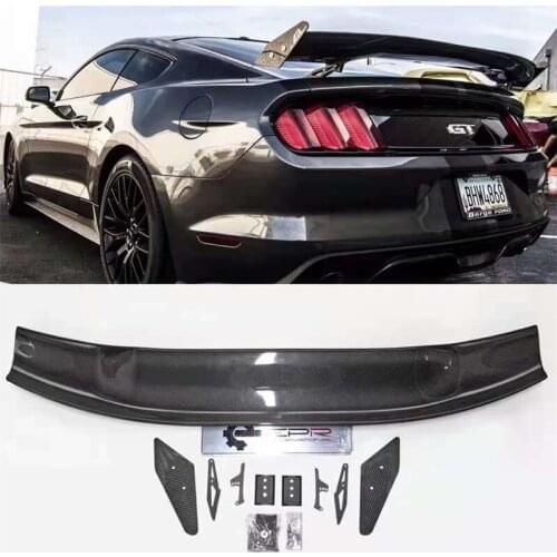 Ford Mustang 2015-2018 APR style top quality real Carbon fiber Car Rear Trunk Spoiler Wingsedan models, drilling needed