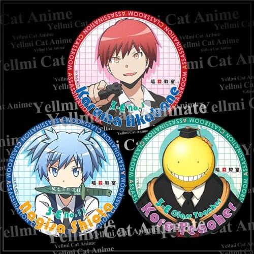 1pc 58mm badge Assassination Classroom Korosensei Nagisa Kaede Brooch Pins Brosche spilla
