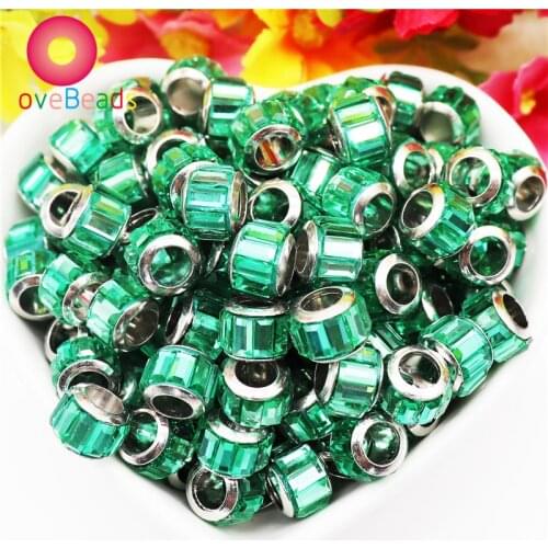 10Pcs 11x8mm Color Glass Round Rondelle Spacer Beads Fit Pandora Charms Bracelet Women Hair Beads for Jewelry Making DIY Crafts