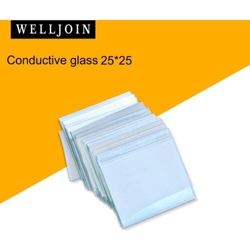 25x25x1.1mm 10-15 ohm/sq 100pcs Lab Transparent Conductive Glass Fluorine Doped Tin Oxide (FTO) Coated Glass