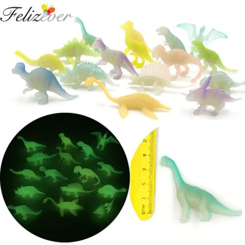 32Pcs 2inch Mini Jurassic Noctilucent Dinosaur Toys Kids Dinosaur Party Favor Decoration Pinata Filler Boys Birthday Goody Bag