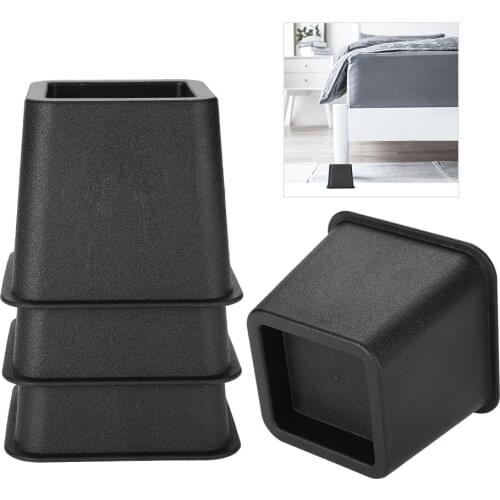 4Pcs/set 3" Furniture Raisers Adjustable Bed Chair Riser Wide Feet Lift Stands
