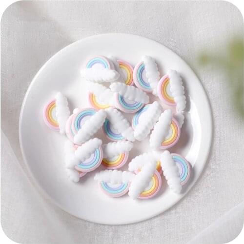 5pc Mini Baby Silicone Teether Beads Rainbow Cloud Tiny Rod Rodent BPA Free DIY Pacifier Chain Nursing Bracelet Baby supplies