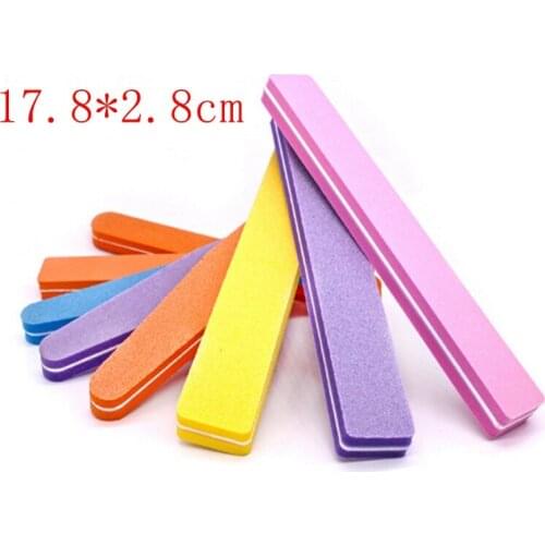 500pcs/lot Fast shipping Hot Sell Nail Buffer Double Side Diamond Sponge Down polish 17.8x2.8cm