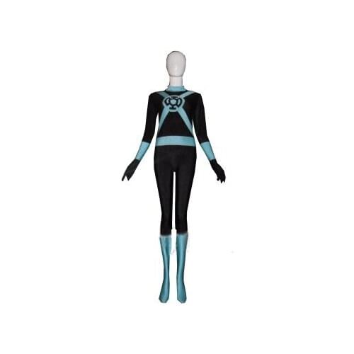 Free Shipping Lantern Corps - Light Blue Lantern Spandex Superhero Costume Halloween Outfit