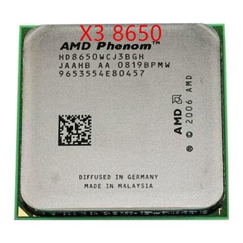 FREE SHIPPING X3 8650 HD8650WCJ3BGH CPU Phenom 2.3GHz AM2+ 95W Triple-Core Desktop