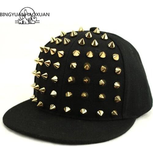 BINGYUANHAOXUAN Unisex Punk Hedgehog Hat Personality Jazz Snapback Spike Studded Rivet Spiky Baseball Cap For Hip Hop Rock Dance