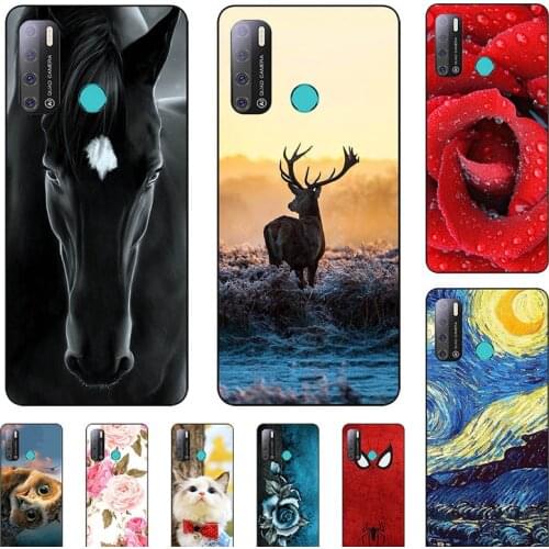 Cute Animal Cat Printing Case For Tecno Spark 6 GO Spark6 Air KE6 KE7 Soft TPU Cover Relief Cartoon Design Funda Phone Coque