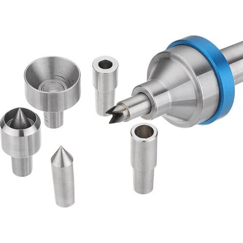 Woodworking Interchangeable Live Center MT2 Morse Taper 2 Shank with 6pcs Interchangeable Live Center Points Wood Lathe Tool