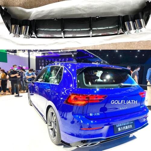 For Golf 8 MK8 Auto Rear Bumper Lip Diffuser 4 outlet carbon look for Volkswagen V W Golf8 Car Styling