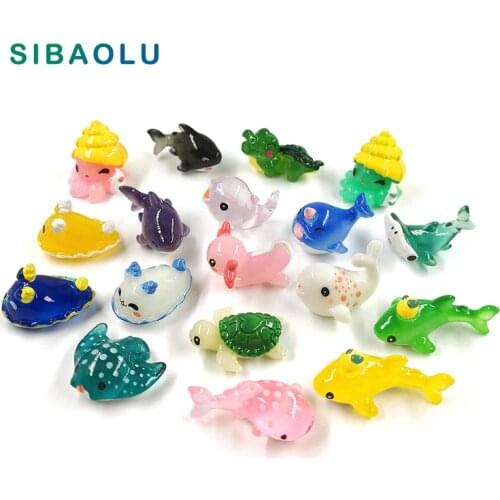 Shark Whale Turtle Dolphin Sea Fish Figurine Model Diy Home Decor Aquarium Miniature Fairy Garden Decoration Accessories Modern