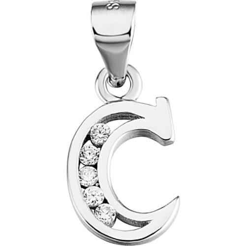 GND0379 High Quality 925 Sterling Silver Jewelry Necklaces Pendants Letter C Real Top Silver Pendant For Women