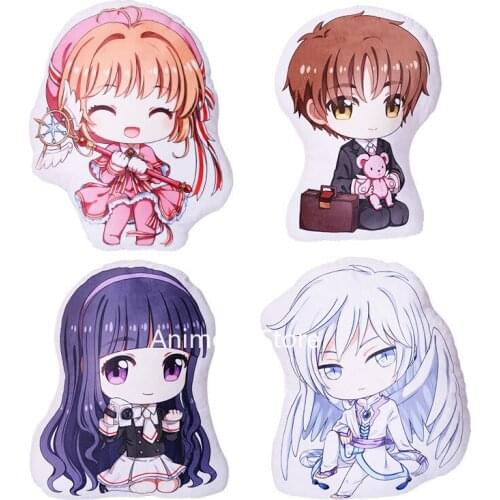 Anime Cardcaptor Sakura Figure Toys CCS Kinomoto Sakura Ri Syaoran Plush Doll Pillow 45*30cm Cosplay for Gift