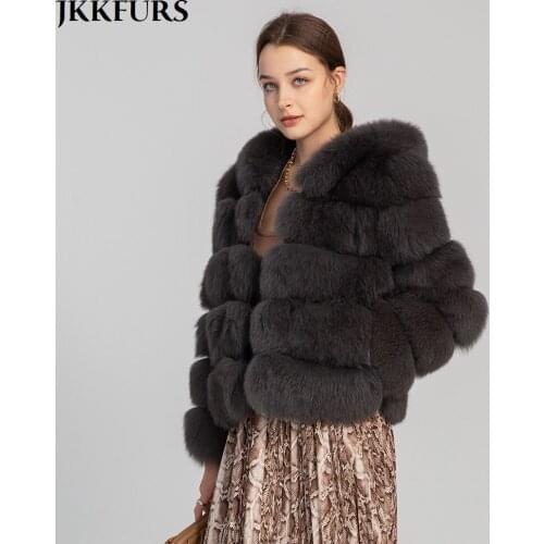 Jancoco Max Fur Coats With A Hood