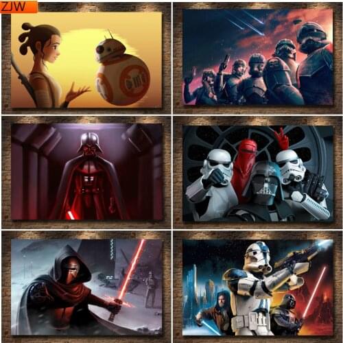 5D Star Wars Movie Diamond Painting Darth Vader Yoda Stormtrooper Diamond Inlaid DIY Diamond Embroidery Home Decor Disney