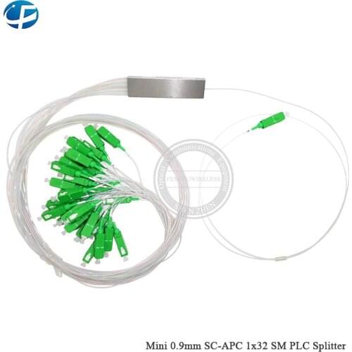 Mini 0.9mm SC-APC 1x32 PLC Splitter Fiber optic SC APC SM PLC Splitter mini 0.9mm 1x32 SC-APC SM PLC Splitter