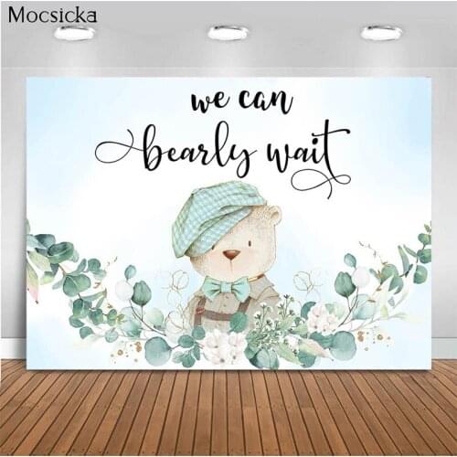 Mocsicka Baby Shower Background Hat Bear Animal Decoration Style Child Portrait Photo Background Photography Studio