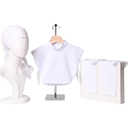 Muslim Womens Prayer Accessory 3-Piece Combine (Bonnet - Neck Collar - Armband) Ramadan Islamic gift