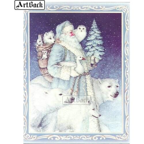 New diamond embroidery snow old man white bear full square drill3D diamond painting mosaic home decoration painting artwork