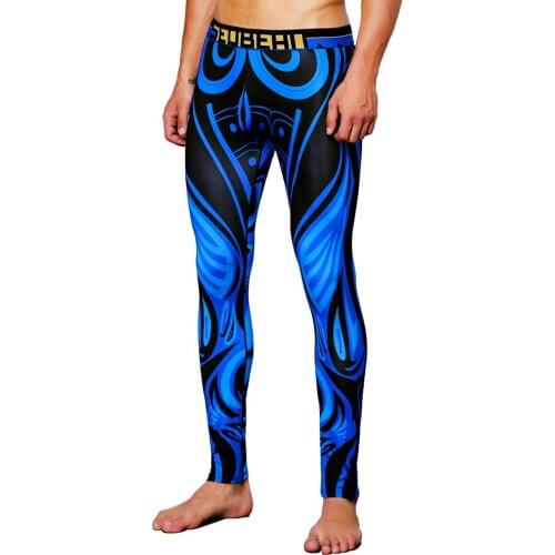 New Autumn Winter Underwear Mens Sexy Geometrical pattern Long Johns Warm Thermal Underpants tight low-waist Pants leggings