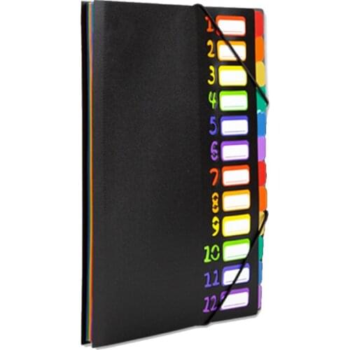 12 In Multi-Page Classification Folder Holder Storage Bag A4 File Sorter Portfolio Office Learn Helper