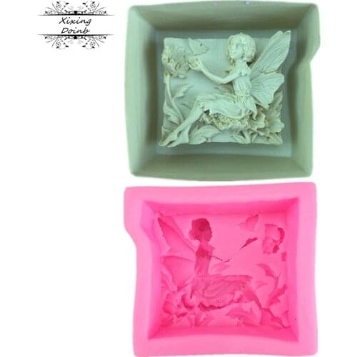 Lovely angel fairy shape soap silicone jelly mold cake decoration tools Candy Chocolate Mold