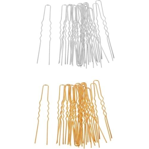 20 Pcs Professional Golden White K Tone Hair Pins U Shape Hair Pins for Women Girls and Hairdressing Salon Tools Accessories