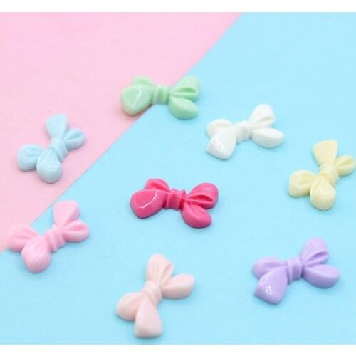 Diy resin accessories bow tie Korean bow earrings ear clip material phone case set bow accessories Cake Ornament Phone decorate
