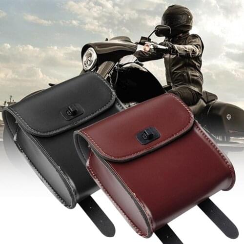 Saddle Bag Waterproof Universal Motorcycle Faux Leather Luggage Storage Side Saddle Bag Motorbike Accessories