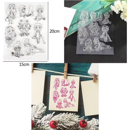 Beautiful Girls Do Sports Do Housework Beauty Transparent Clear Silicone Stamps For DIY Scrapbooking Album Paper Cards Crafts