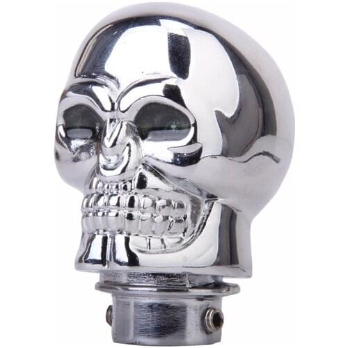 Led Blue Skull Chrome Universal Manual Truck Car Control Knob