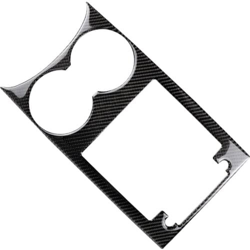 Carbon Fiber Black Interior Console Water Cup Holder Panel Trim Cover Frame Fit For Porsche Macan 2014 2015 2016 2017 2018 2019