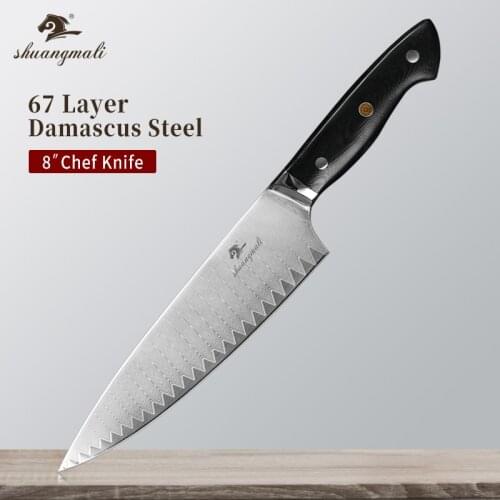 8 Inch Utility Kitchen Knives VG10 Damascus Steel Kramer Chef Knives Cleaver Meat Slicing Vegetable Cutting Chef Knife